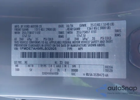 2024 Ford Bronco Big Bend from USA, damaged, VIN 1FMDE7AH9RLB32925